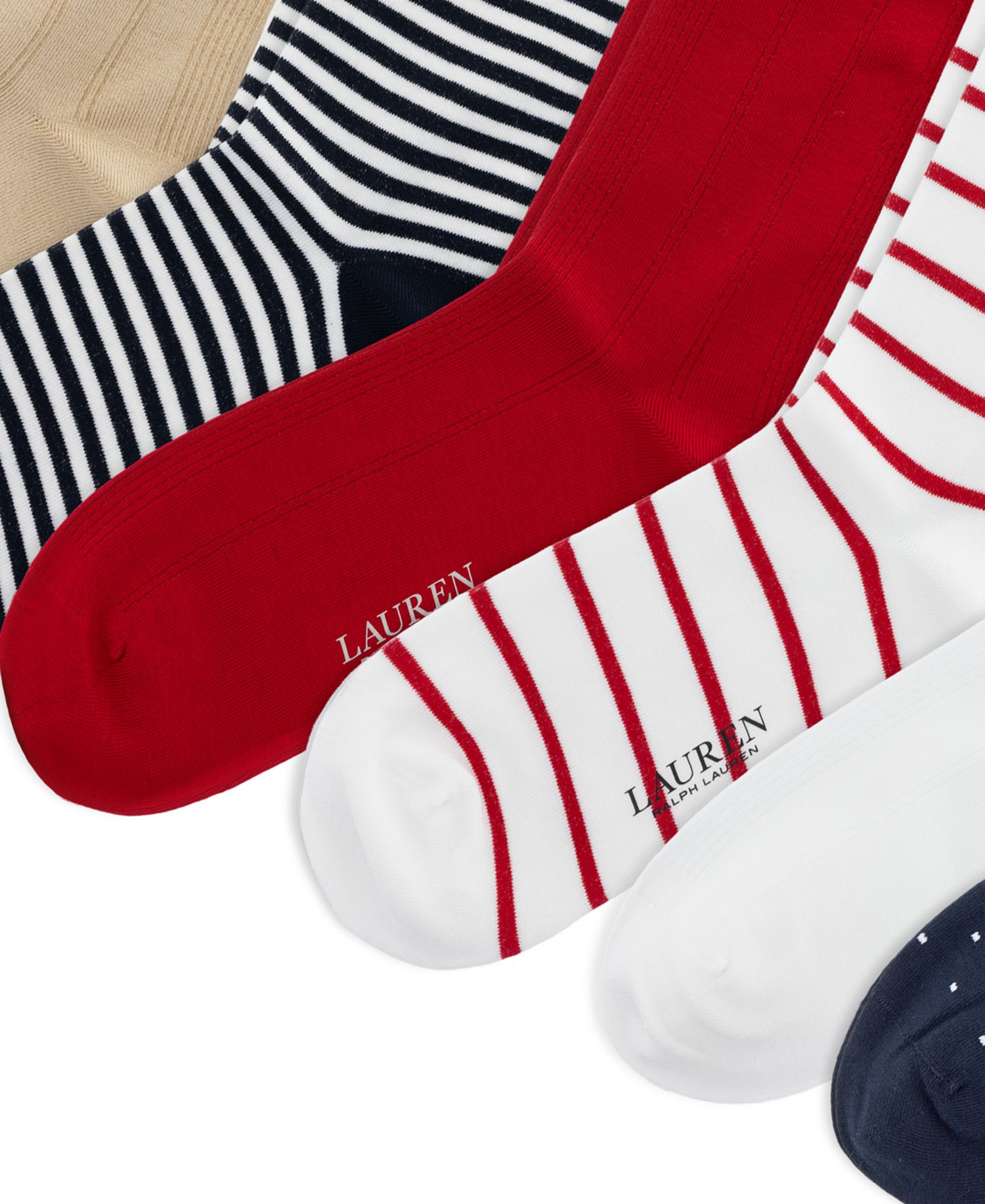 Women's Dot and Stripe Roll-Top Trouser Socks, 6-Pack