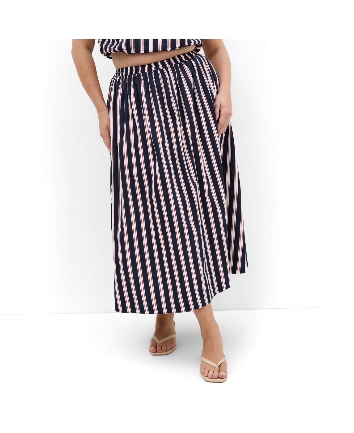 Women's Holiday Bloom Print Midi Skirt