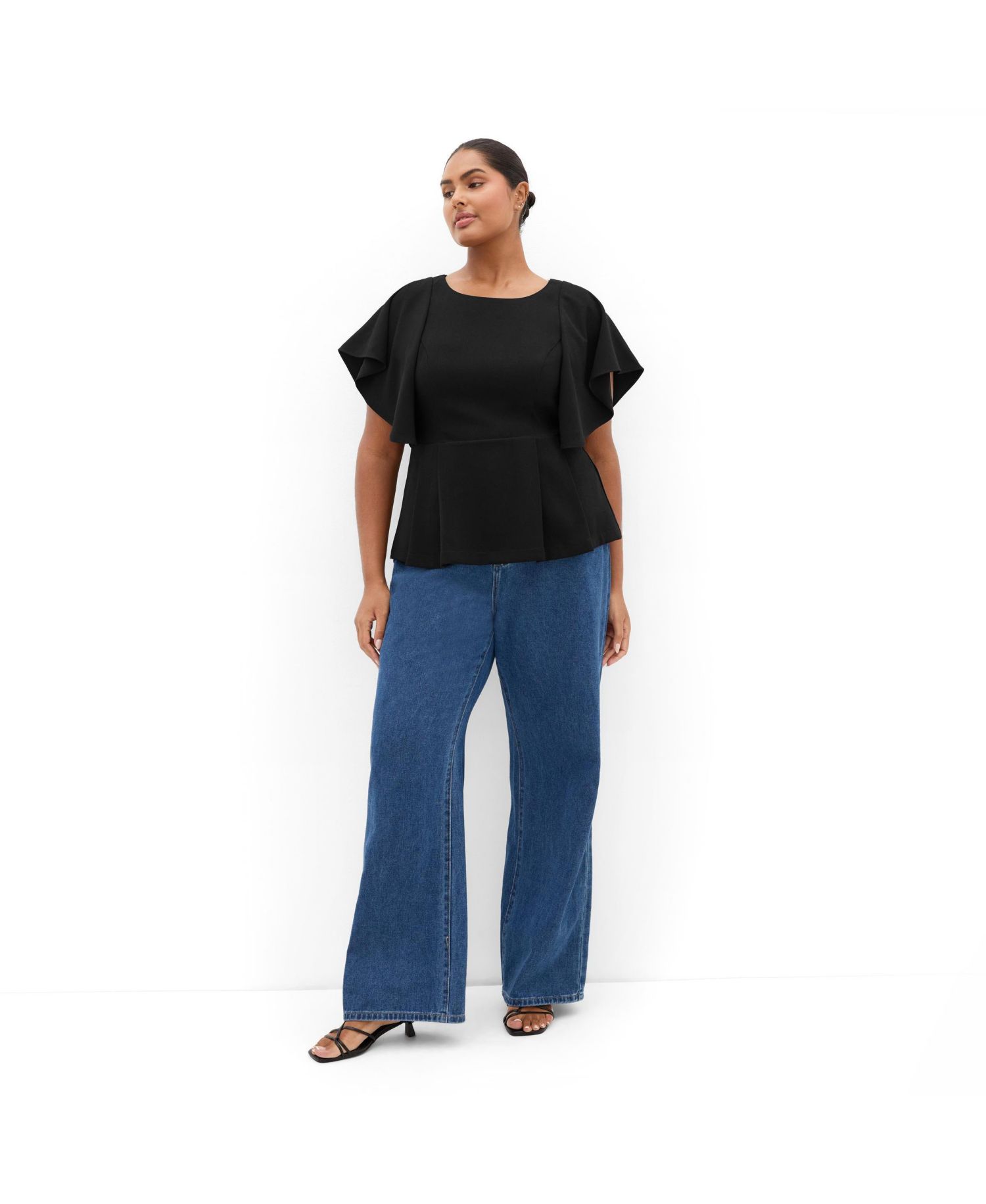 Plus Size Cinched Peplum Top