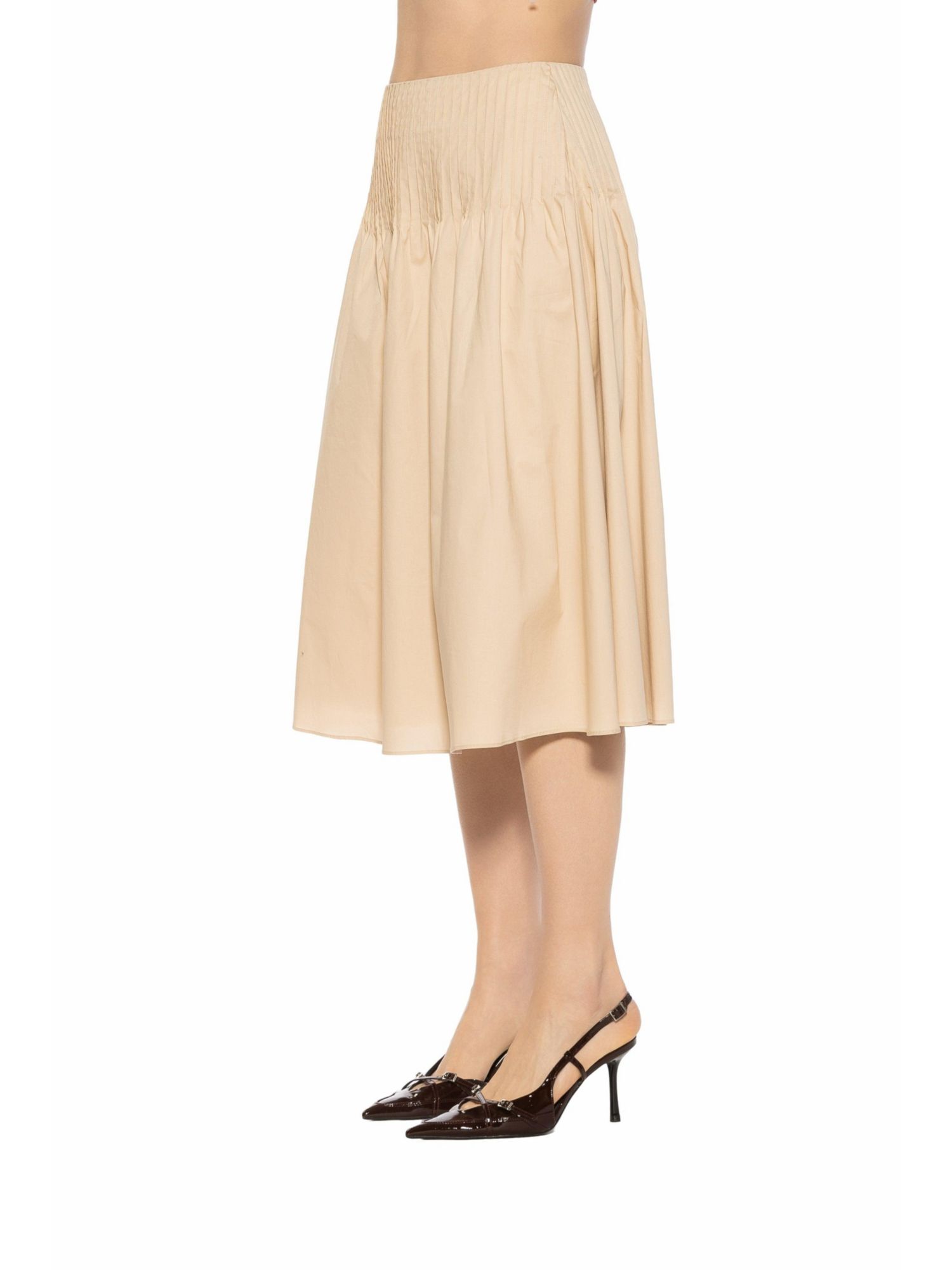 Women's Esme Pintuck Waist Full Poplin Skirt