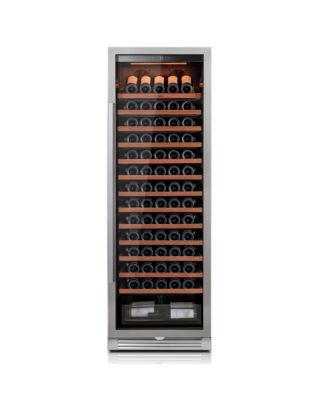 24 inch Wine Cooler Refrigerator 166-Bottle,Freestanding/Built-In Wine Fridge 3LED stainless steel  for Home\Office