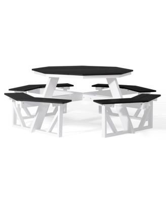 Outdoor HDPE 8-Person Patio Octagon Picnic Table