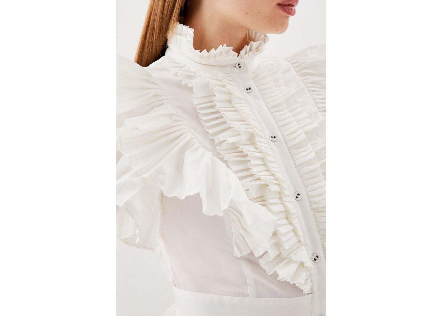 Women's Sleeveless Pleated Ruffle Blouse