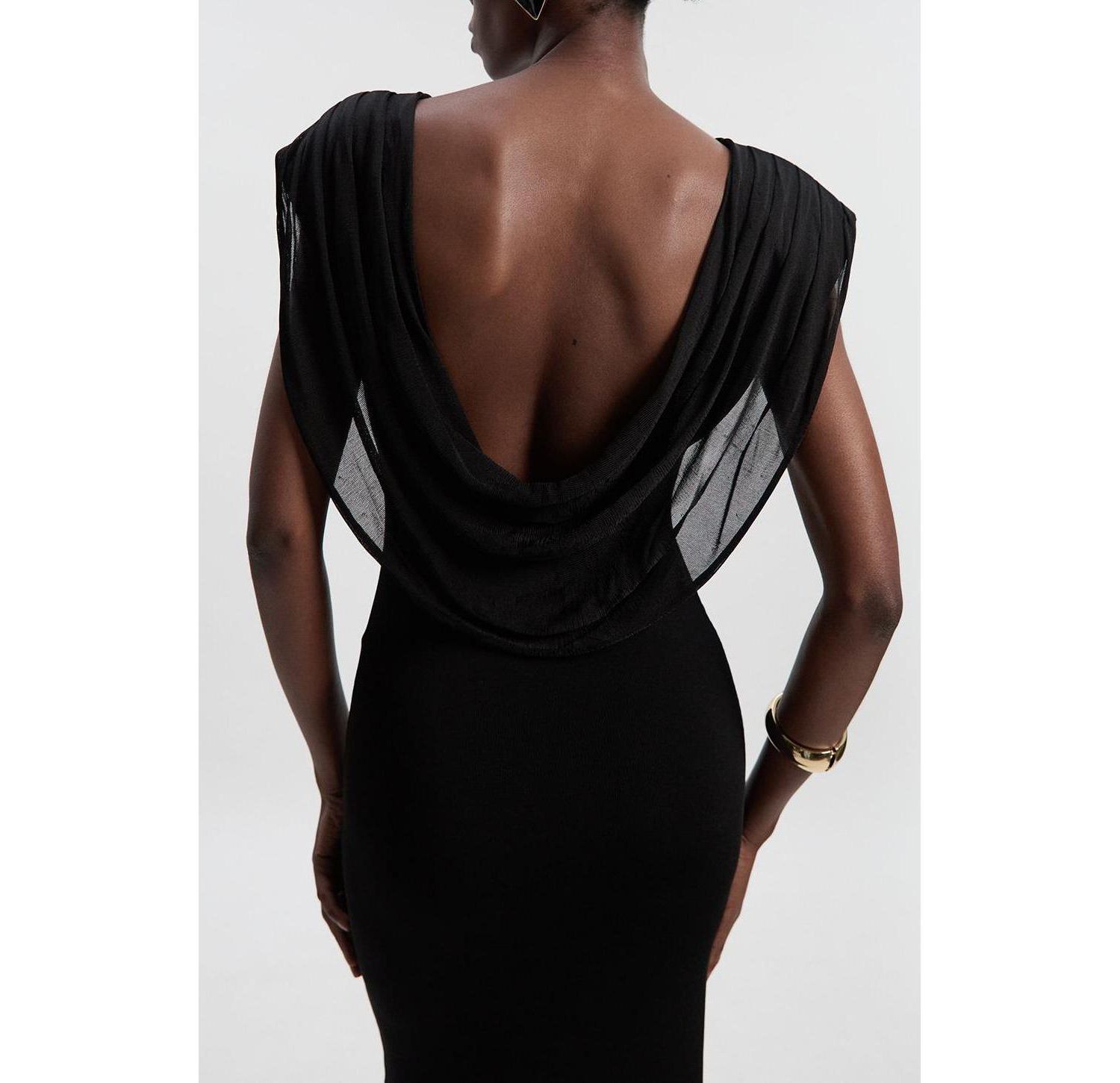 Women's Plunge Back Sleeveless Maxi Dress