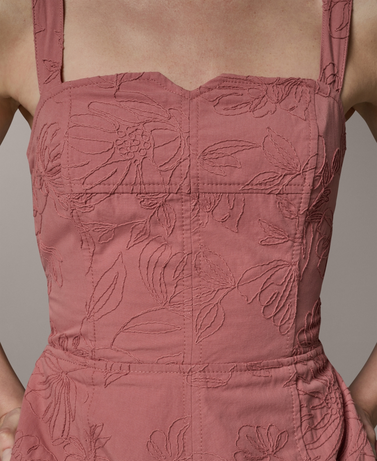 Donna Karan New York Women's Sleeveless Floral Sweetheart Midi Dress