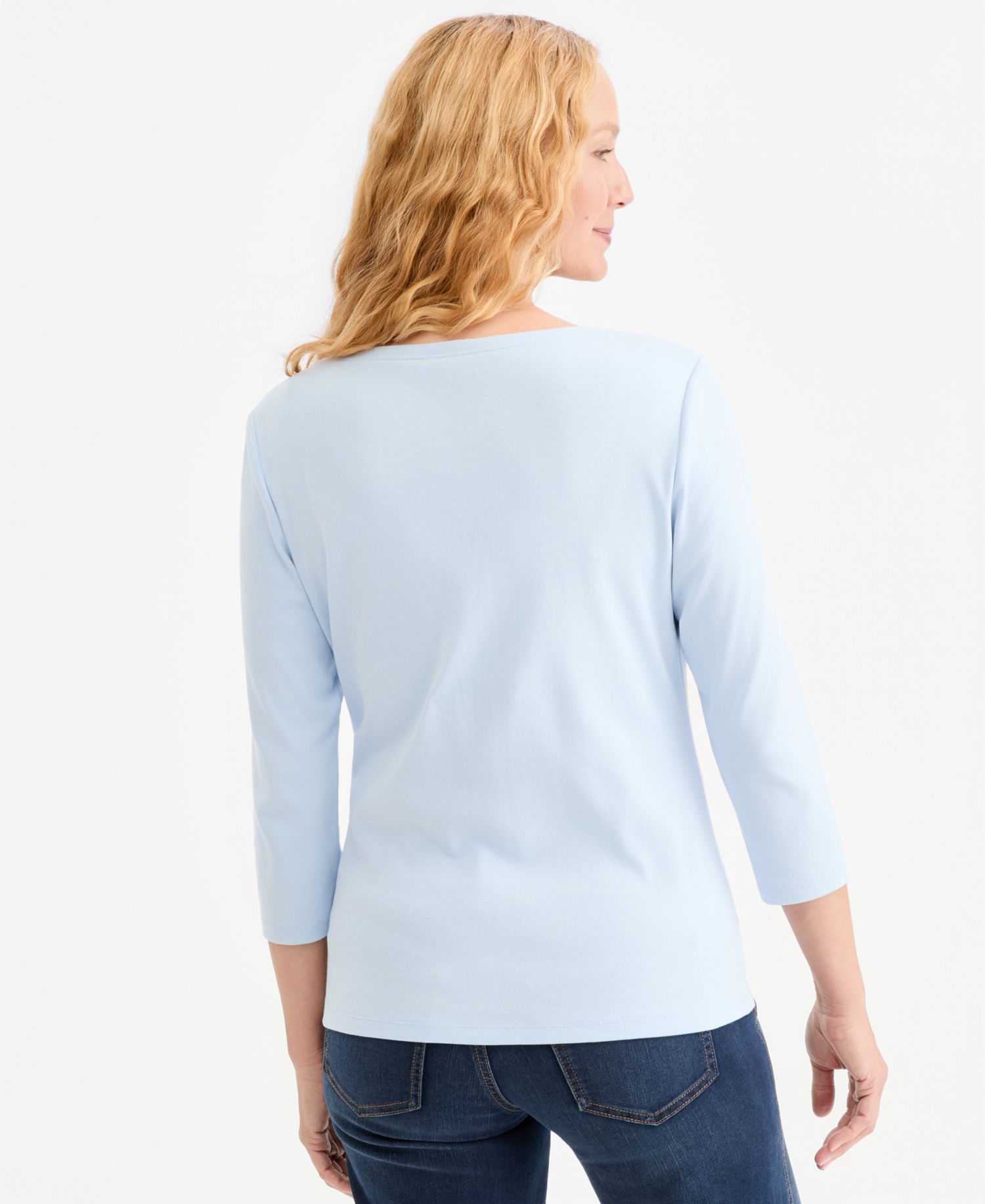 Plus Size 3/4-Sleeve Henley Tee
