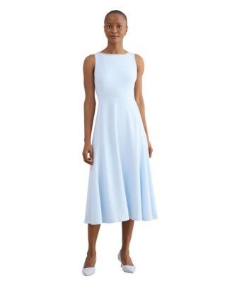 blue bunny dress Zapakasa Women White Blue Flower Ruffled High-Low Wedding Guest Dress A  Line V-Neck Prom Dress