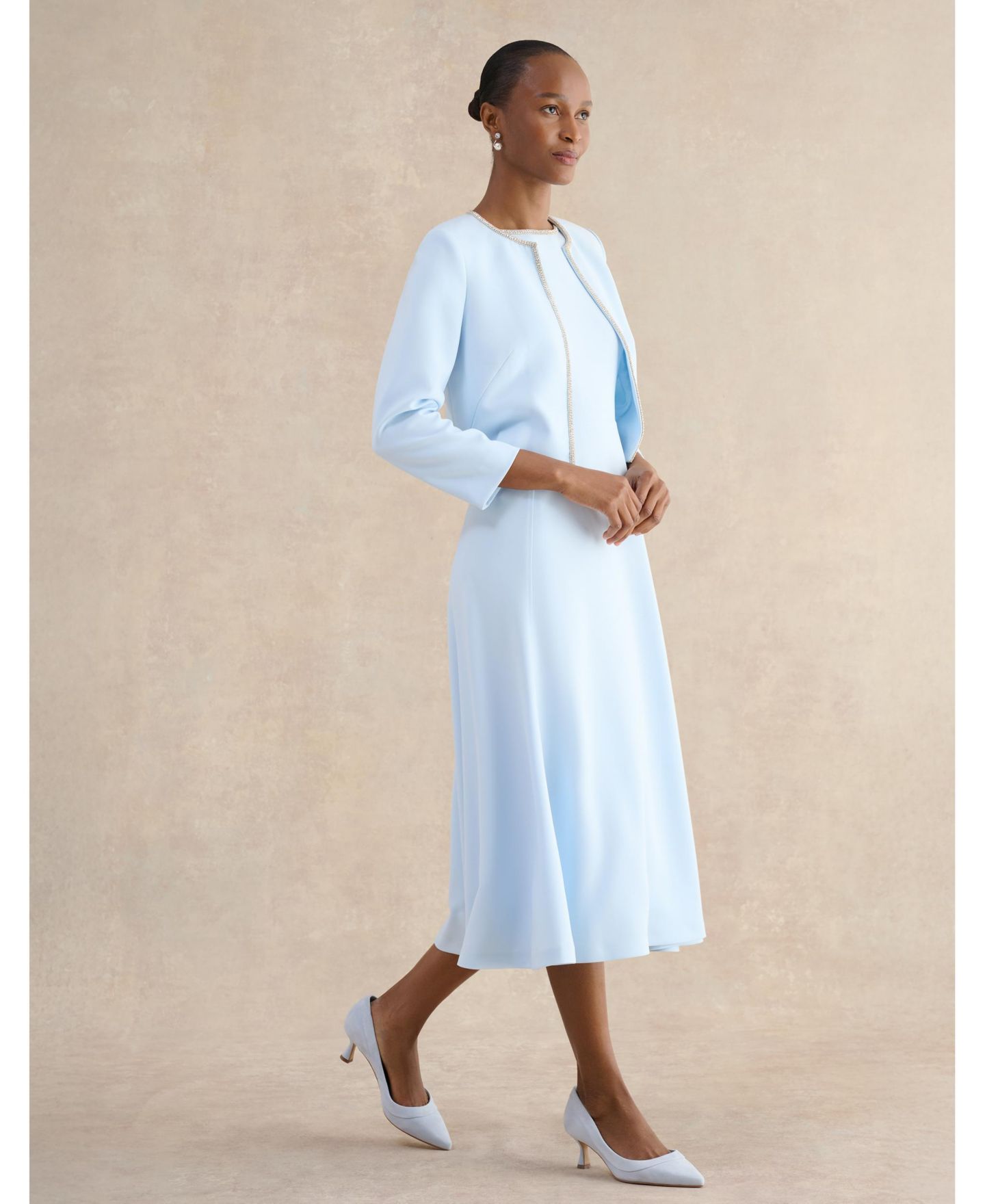 Женская куртка Hobbs London Beatrix Embellished, цвет: Бледный синий — фото 2