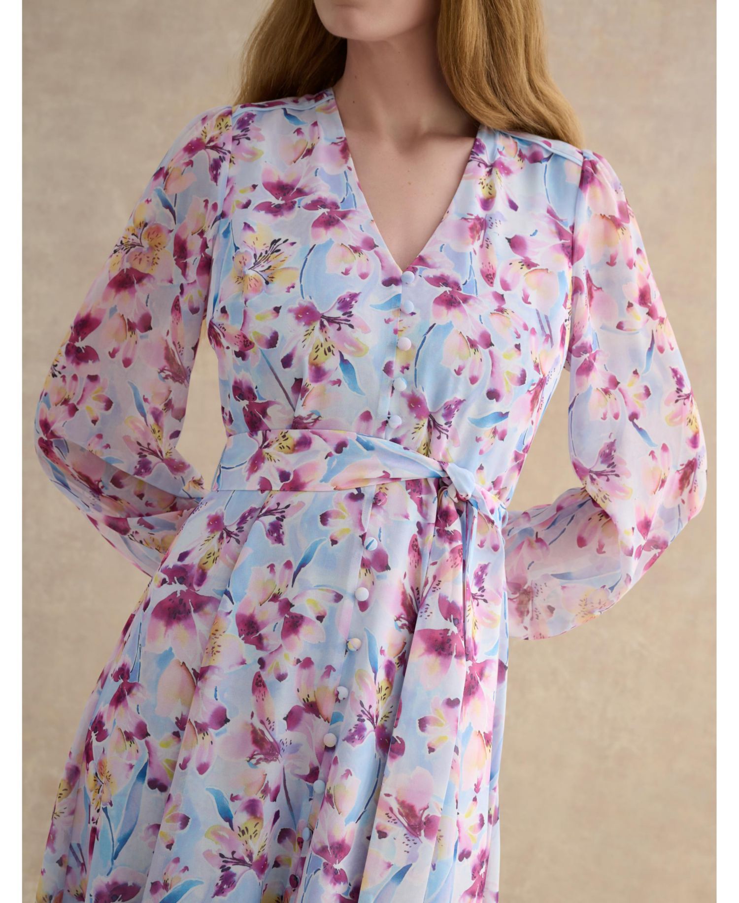 Women's Thea V-Neck Long Sleeve Maxi Dress