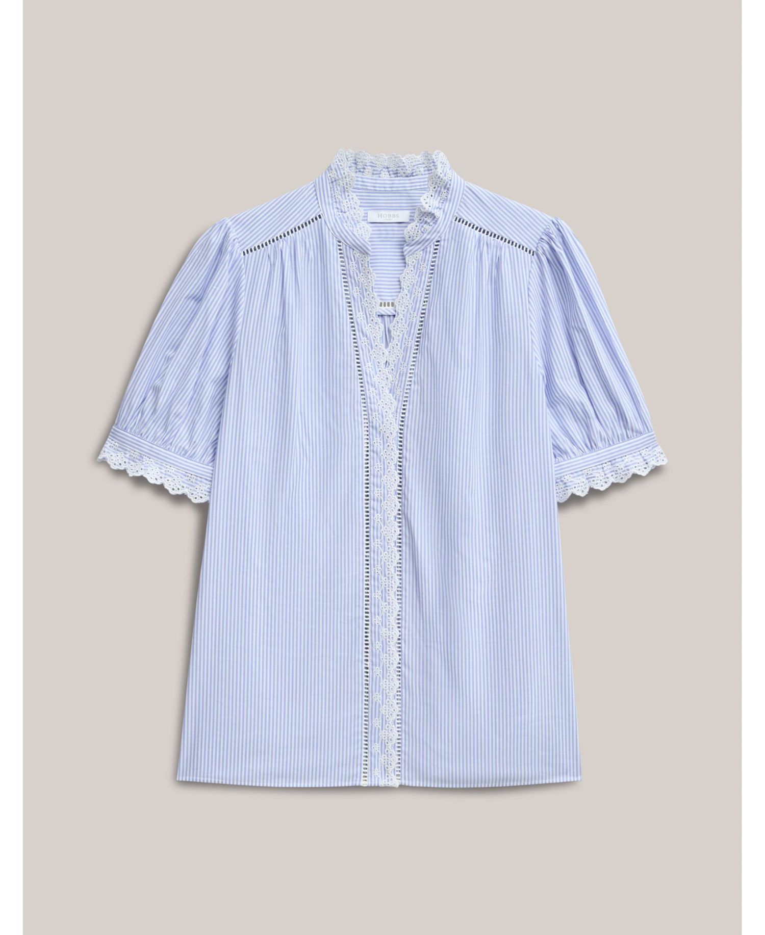 Women's Naima Scalloped Lace Trim Pintuck Blouse