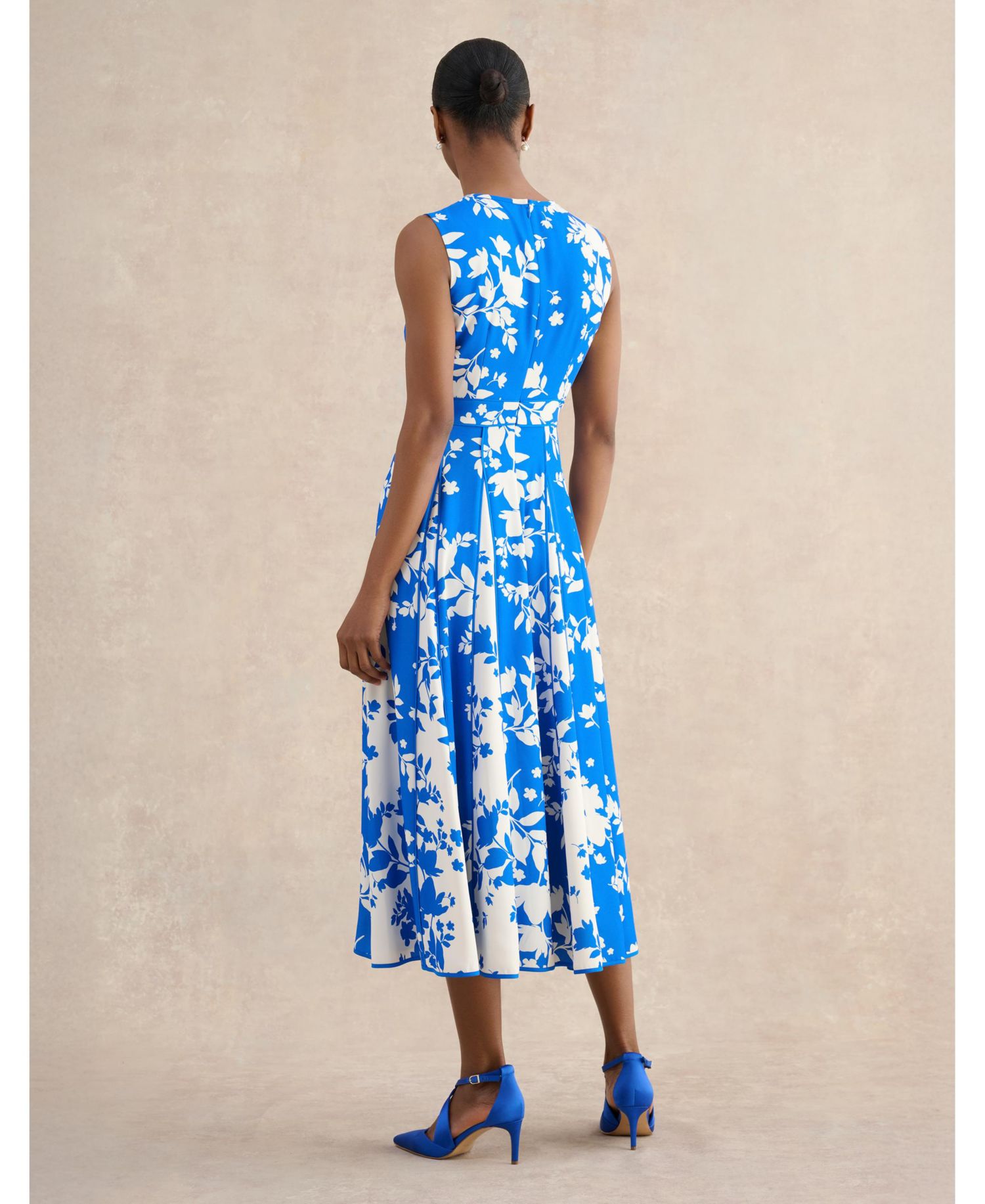 Women's Angelica Pleated Fit-Flare Midi Dress