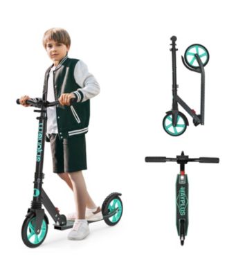 Foldable Kick Scooter for Teens, 4-Level Adjustable Height, ABEC9 Bearing, 240LBS Capacity, Suitable for Ages 6+