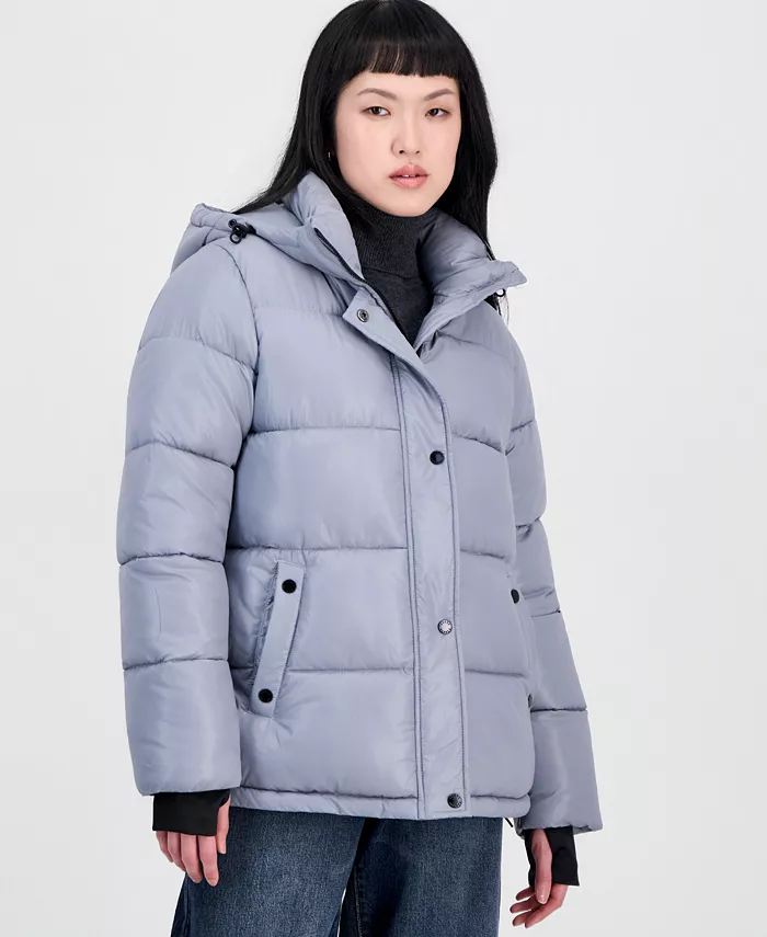Women's Hooded Short Quilted Puffer Coat - thumbnail 3