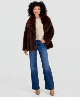 Women's Faux Fur Extended Collar Coat