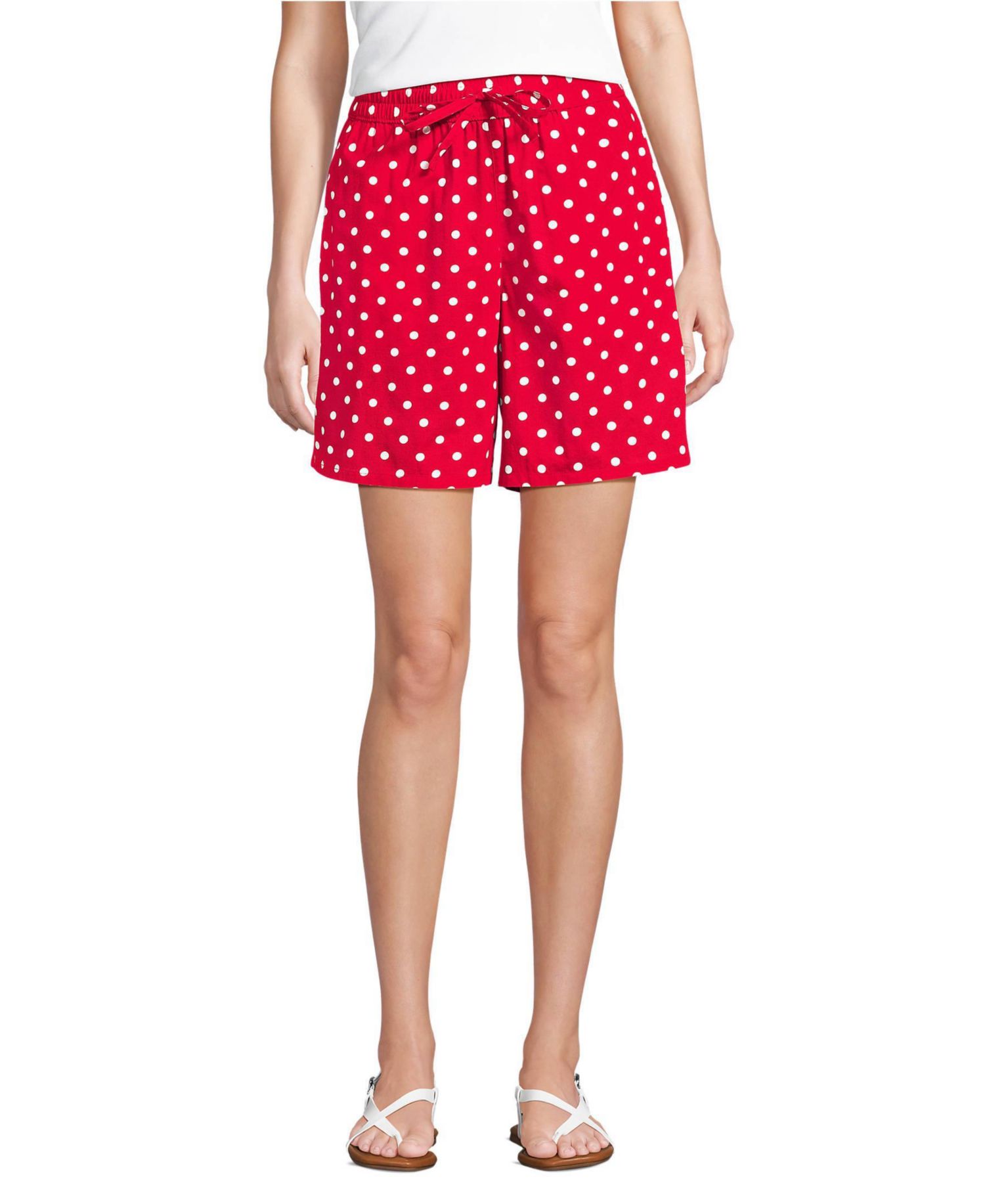 Women's Poplin High Rise Pull On 7" Shorts