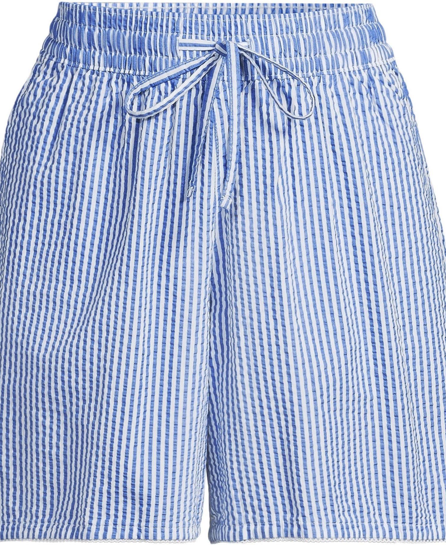 Women's Seersucker High Rise Pull On 7" Shorts