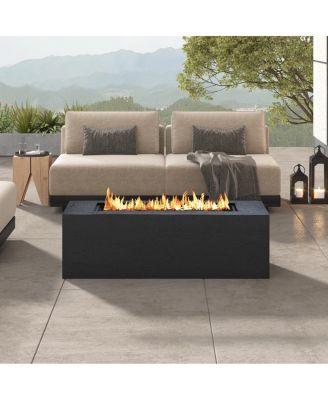  41.9 inch Rectangular 40,000 BTU Propane Fire Pit with Cover and Lava Rocks