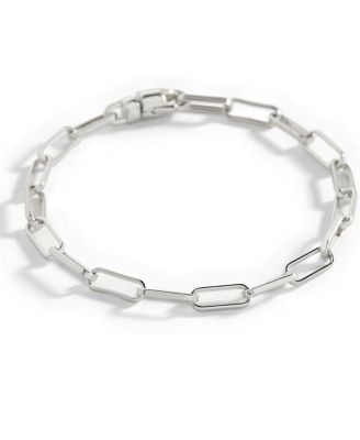 Mint Lily Open Link Paperclip Chain Bracelet - Silver tone 29$