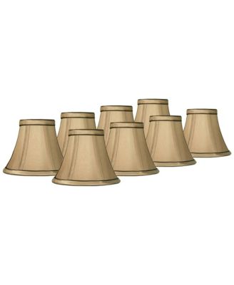 Set of 8 Round Hardback Bell Lamp Shades Celia Small 3" Top x 6" Bottom x 5" High Candelabra Clip-On Fitting