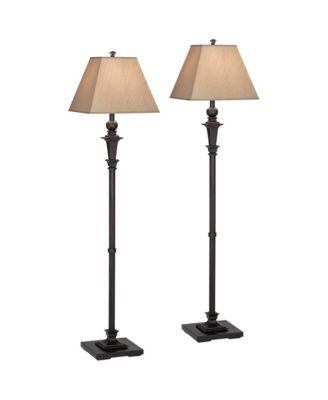 Madison Italian Traditional 59" Tall Standing Floor Lamps Set of 2 Metal Living Room Bedroom