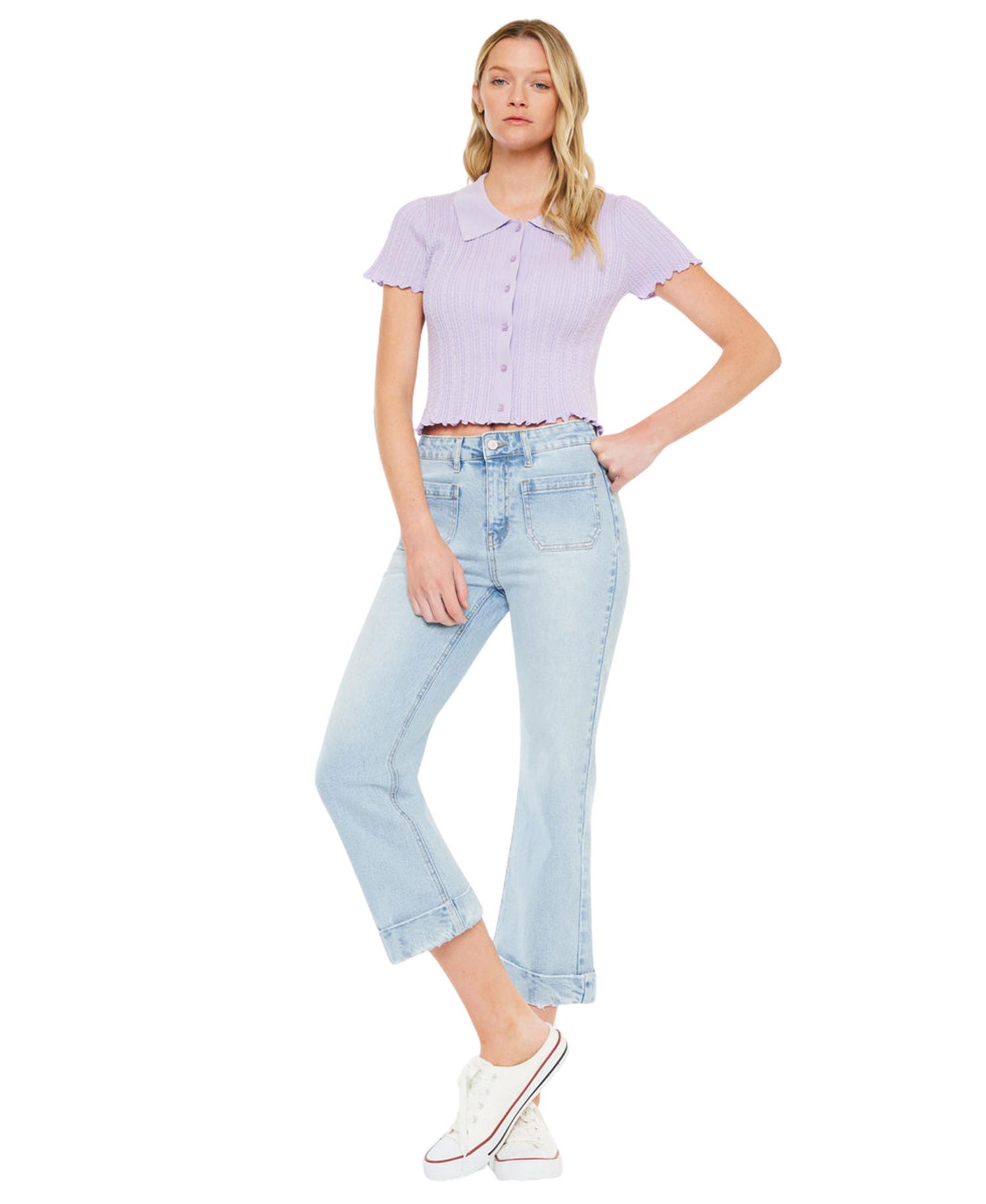 Women's Angelina High Rise Crop Flare Jeans
