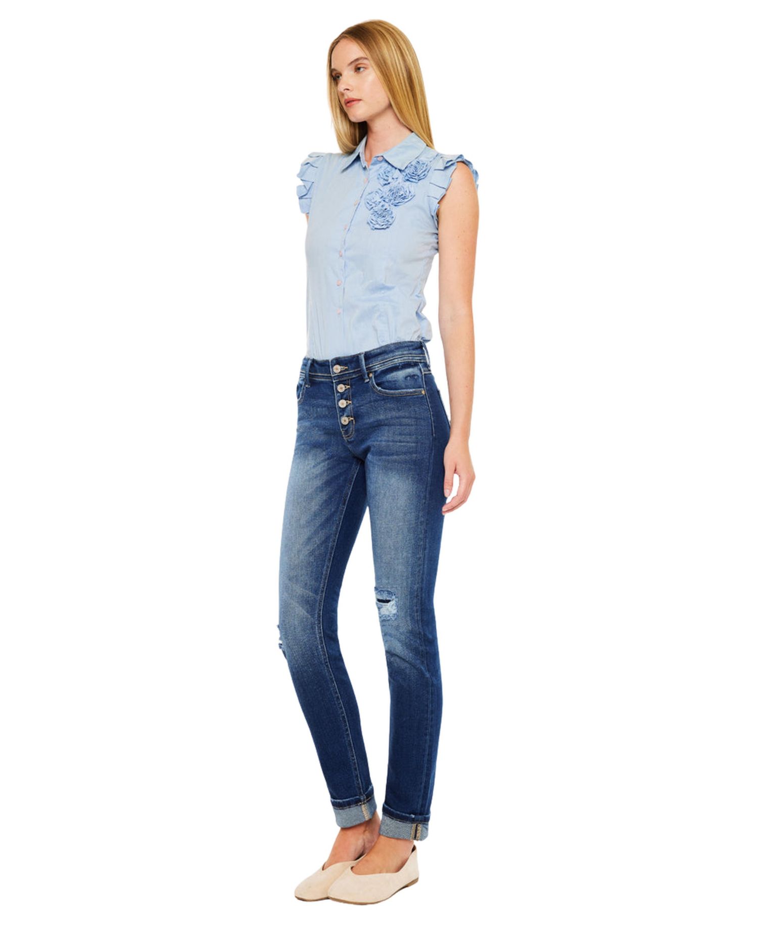 Women's Eternity Mid Rise Skinny Straight Jeans