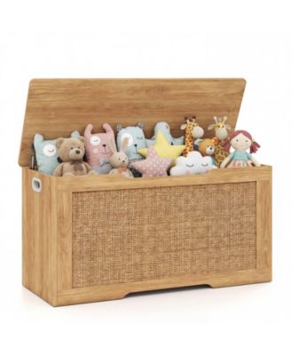 Kids Storage Bench, 40" Toy Box with Flip Top, 2 Metal Hinges and Side Handles