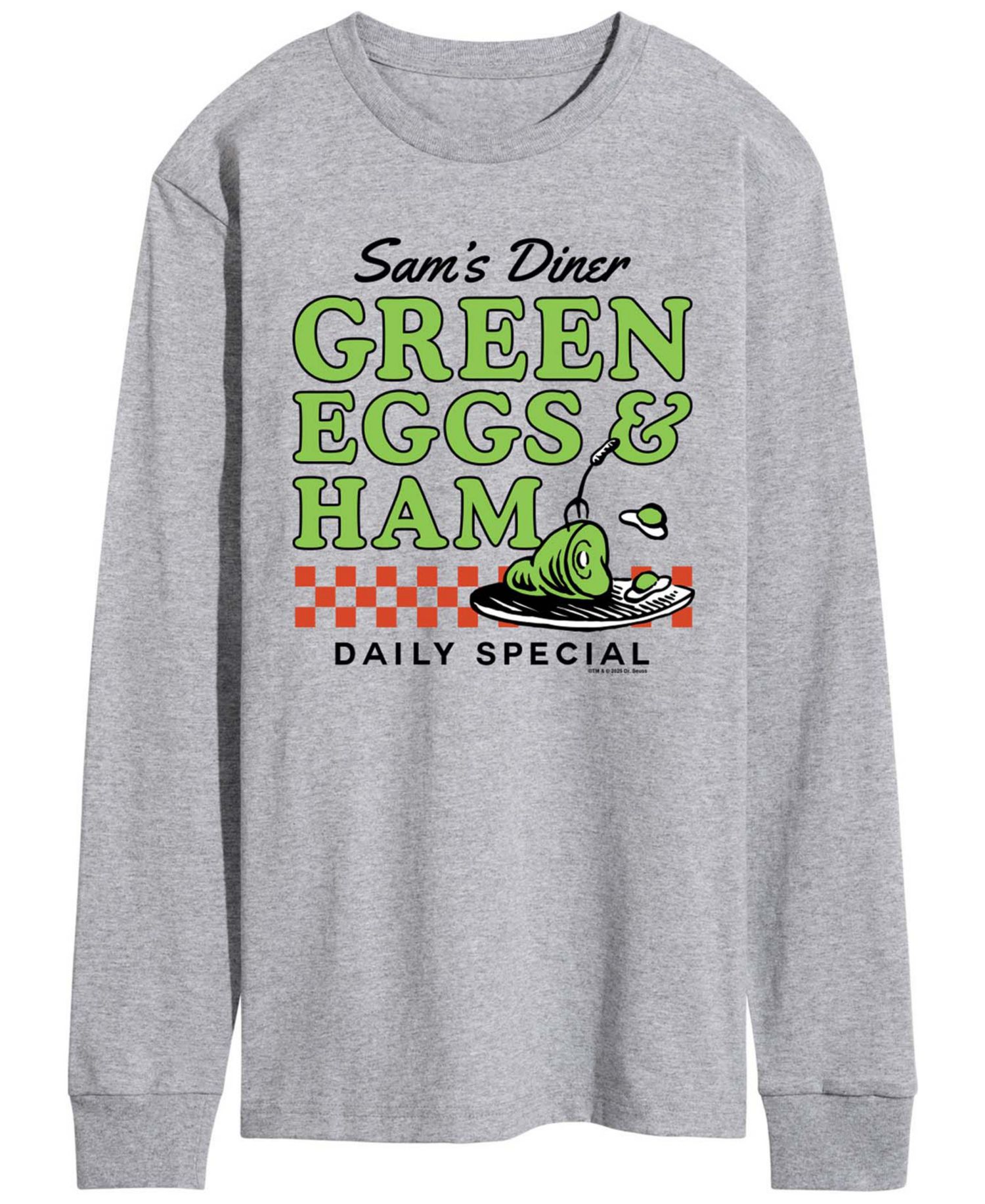 Men's Dr. Seuss Green Eggs Ham Diner Long-Sleeve Graphic T-Shirt