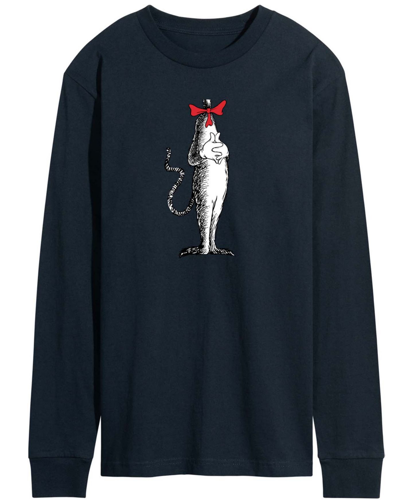 Мужская футболка AIRWAVES Dr. Seuss Cat In The Hat Costume Long-Sleeve Graphic, цвет: Тёмно-синий — фото 1