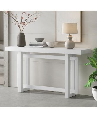 59.1'' Triple Rectangle Console Table with Pine Veneer and Wood Legs