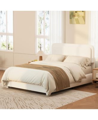  Boucle Cloud Platform Bed with Adjustable Height Headboard
