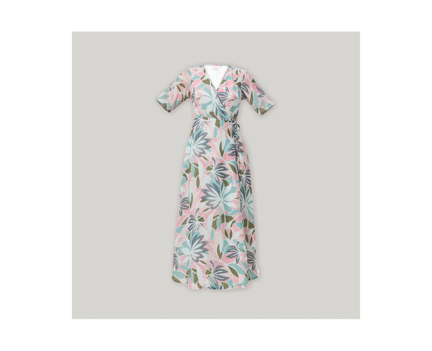 Women's Floral Print A-Line Wrap Maxi Dress
