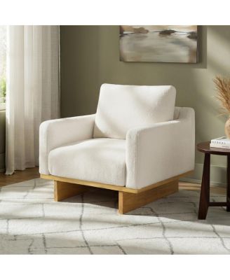 Modern Minimalist Accent Chair with Solid Wood Frame and Soft Cushions