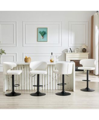 Adjustable Swivel Bar Stools, PU Leather
