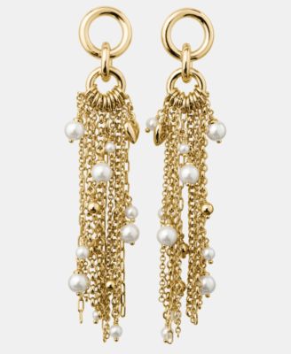 Gold-Tone Chain Reaction Tassel Chandelier Earrings