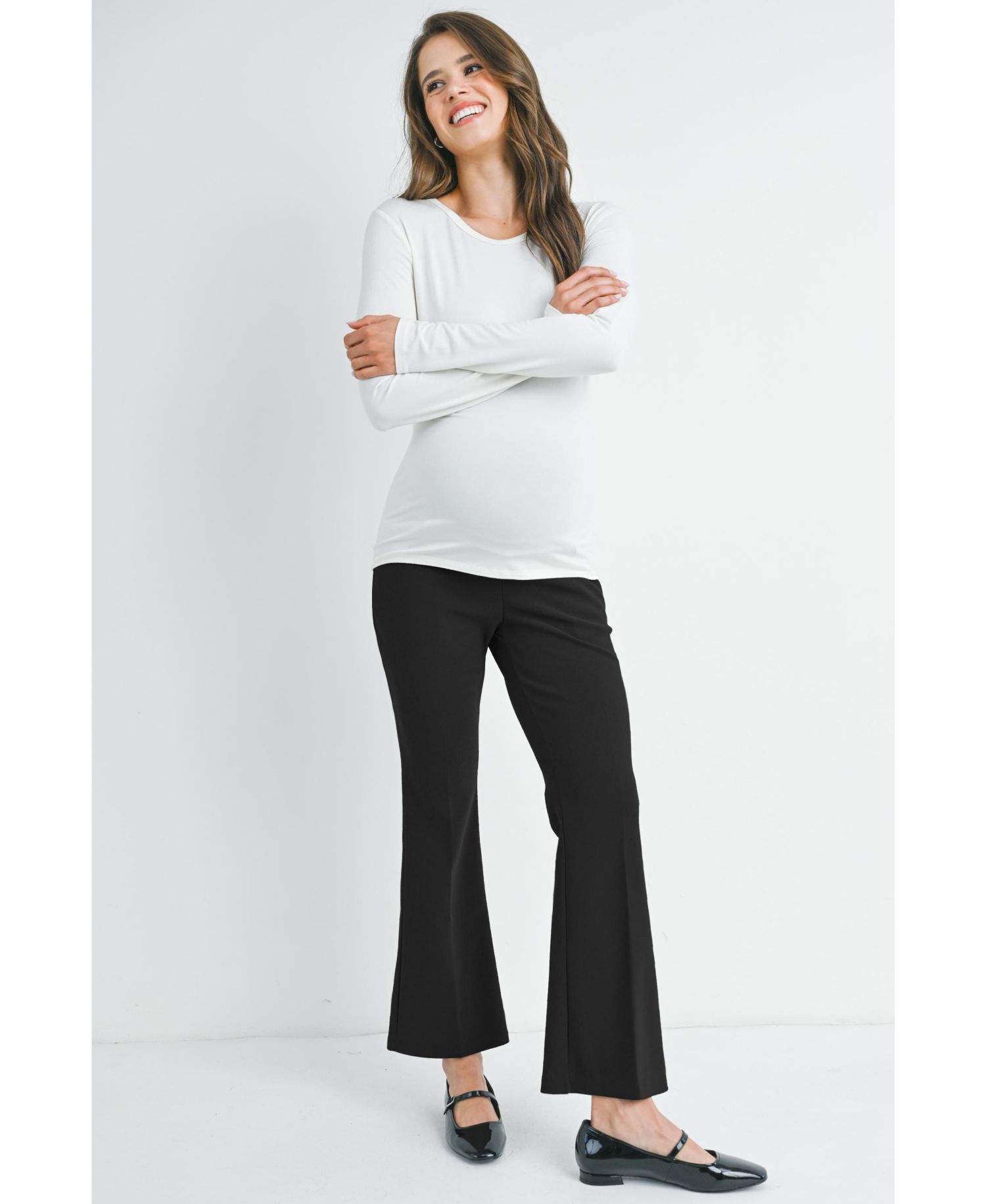Maternity Over the Belly Pull On Flare Leg Pants