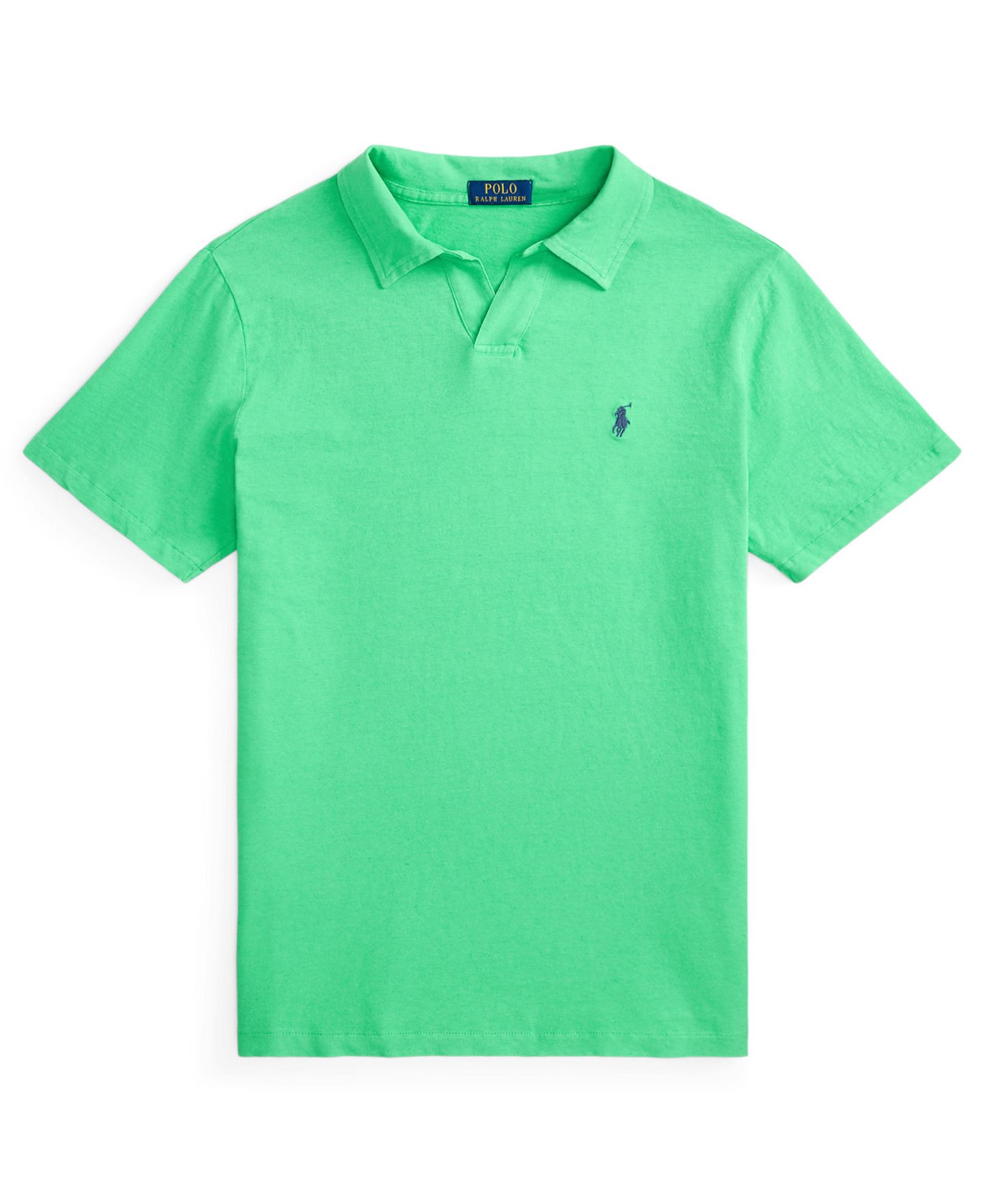 Мужское поло Polo Ralph Lauren Standard Fit Cotton-Linen Polo Shirt, цвет: Изумрудный зелёный — фото 5