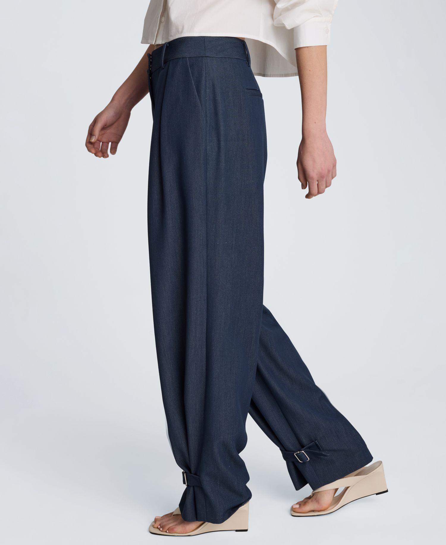 Women's High-Rise Belted Cuff Pants
