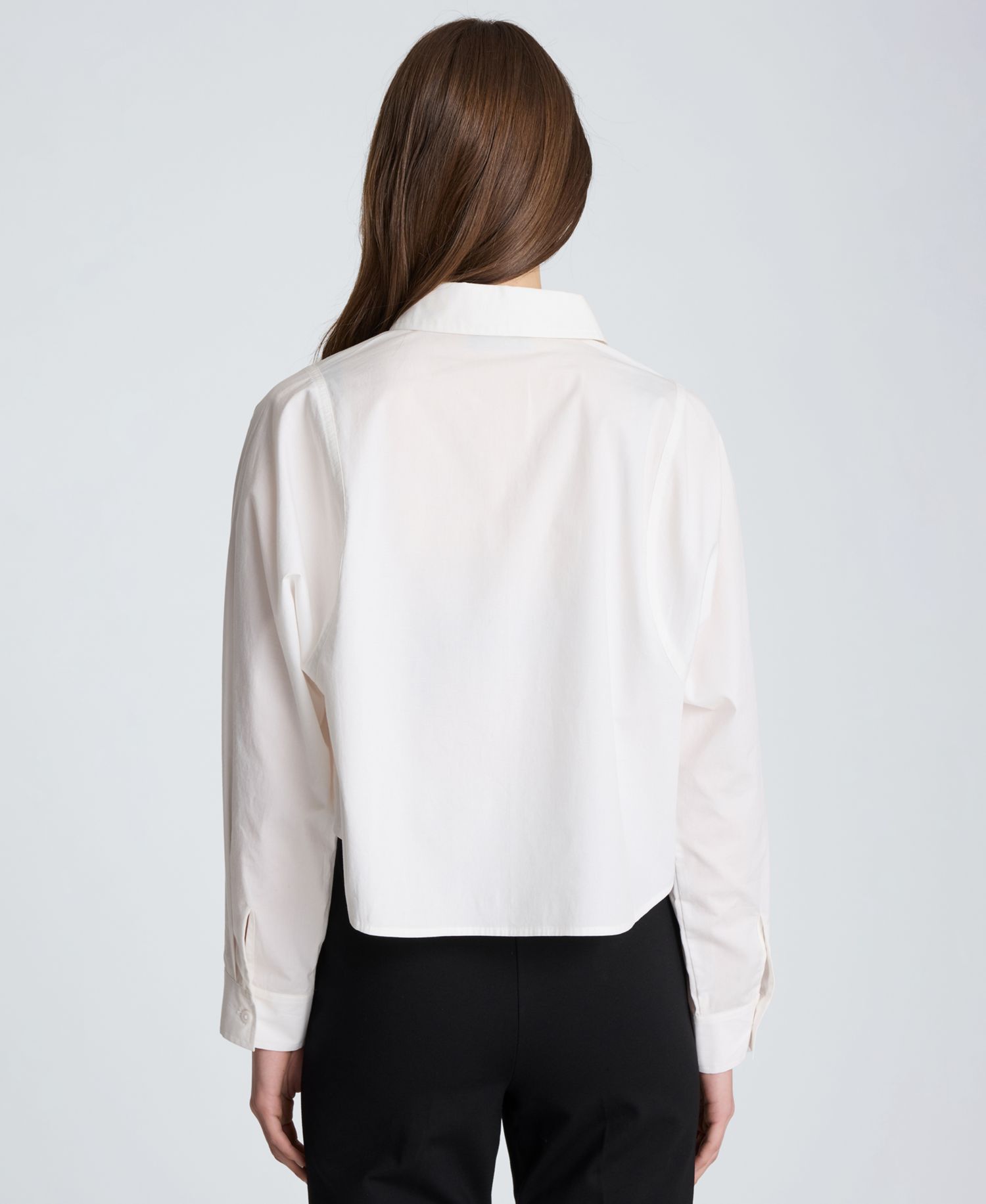 Women's Exaggerated Armhole Cropped Long Sleeve Button Front Shirt