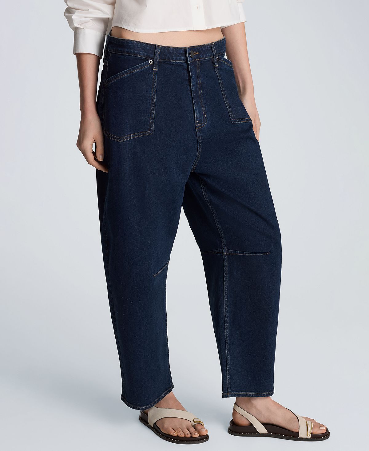 Kenneth Cole Women's High-Rise Barrel Leg Jeans view 2 — MAYCSS fashion products