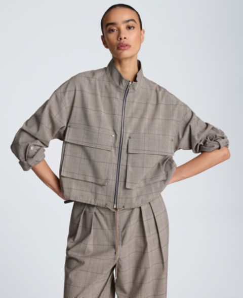 Женские куртки Kenneth Cole Women's Drawcord Flap Pocket Windbreaker Jacket