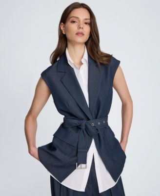 Women's Notch Collar Vest with Detachable Blazer