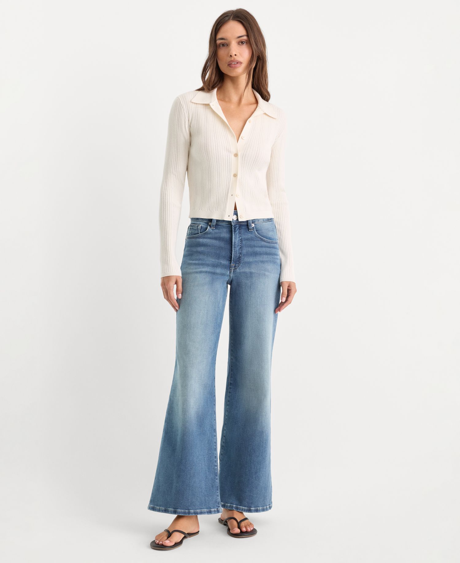 Women's Soft Tech Good Waist Palazzo Ankle Jeans