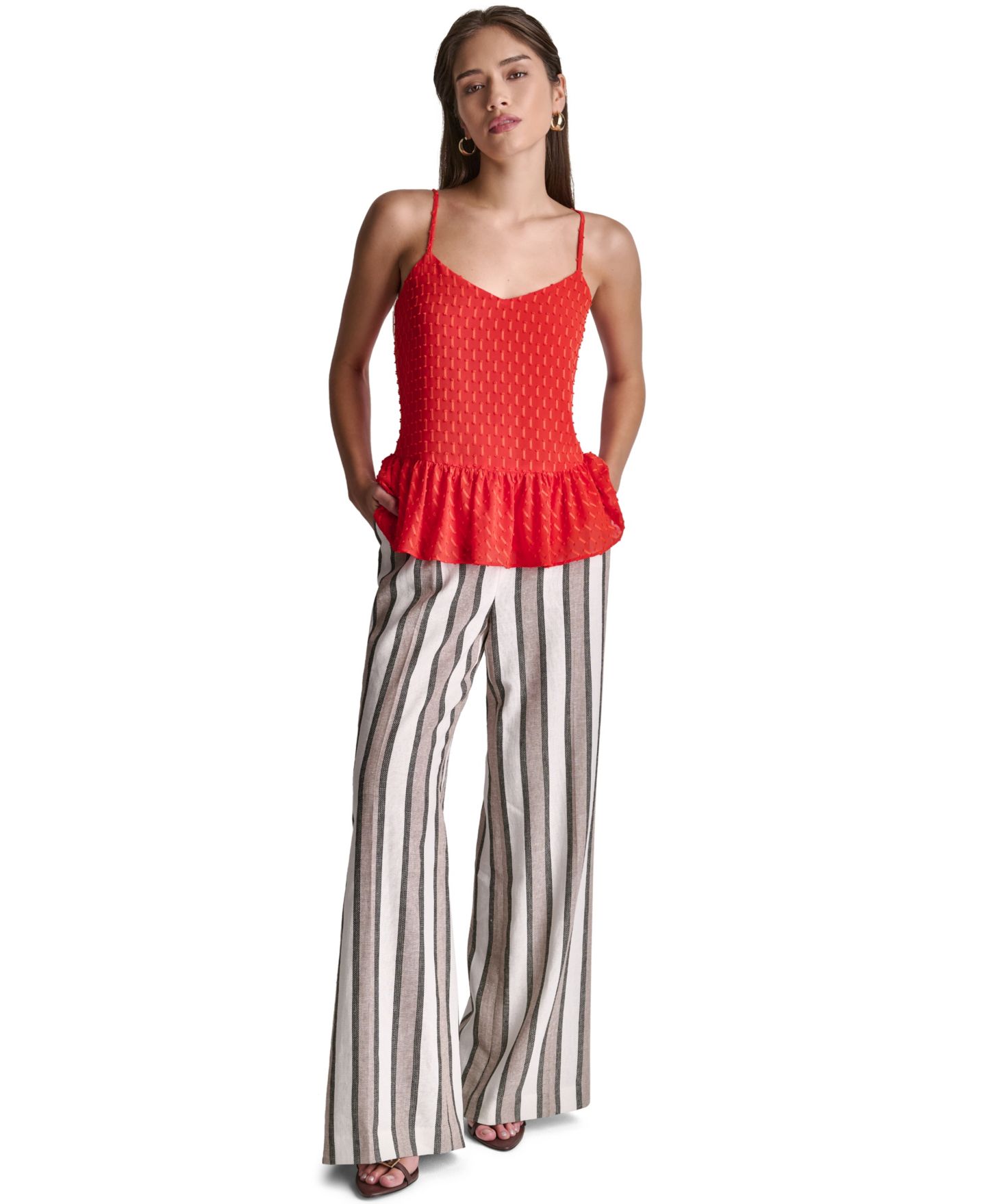 Женский топ BCBG Sleeveless V-Neck, цвет: Fire Lily — фото 2