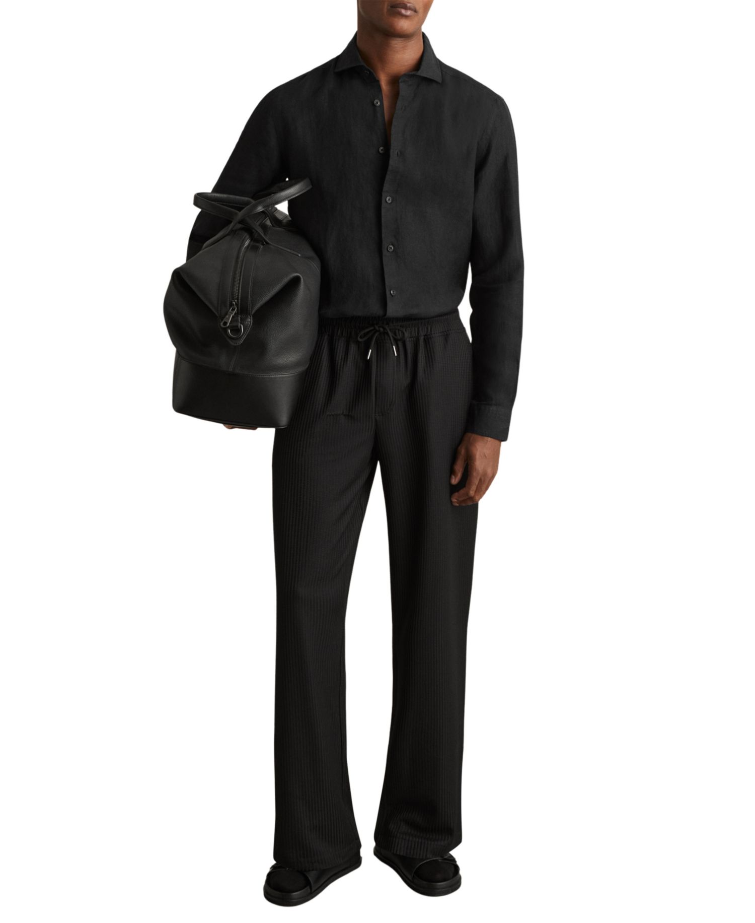Men's Ruban Linen Cutaway Collar Regular Fit Shirt