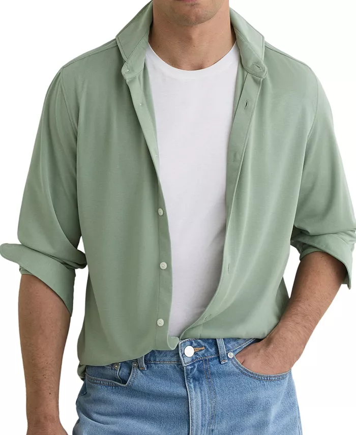 Men's Davaro Regular-Fit Stretch-Modal Cutaway-Collar Shirt