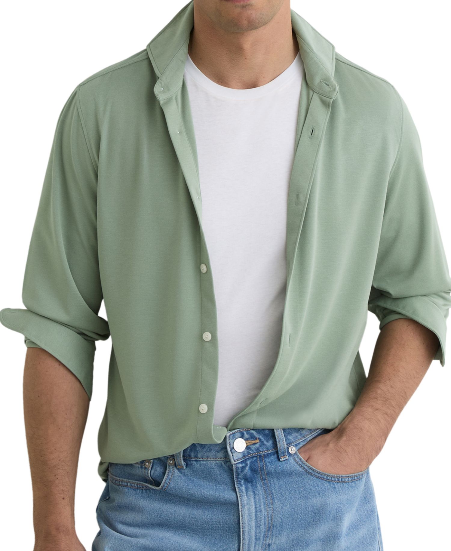 Men's Davaro Regular-Fit Stretch-Modal Cutaway-Collar Shirt