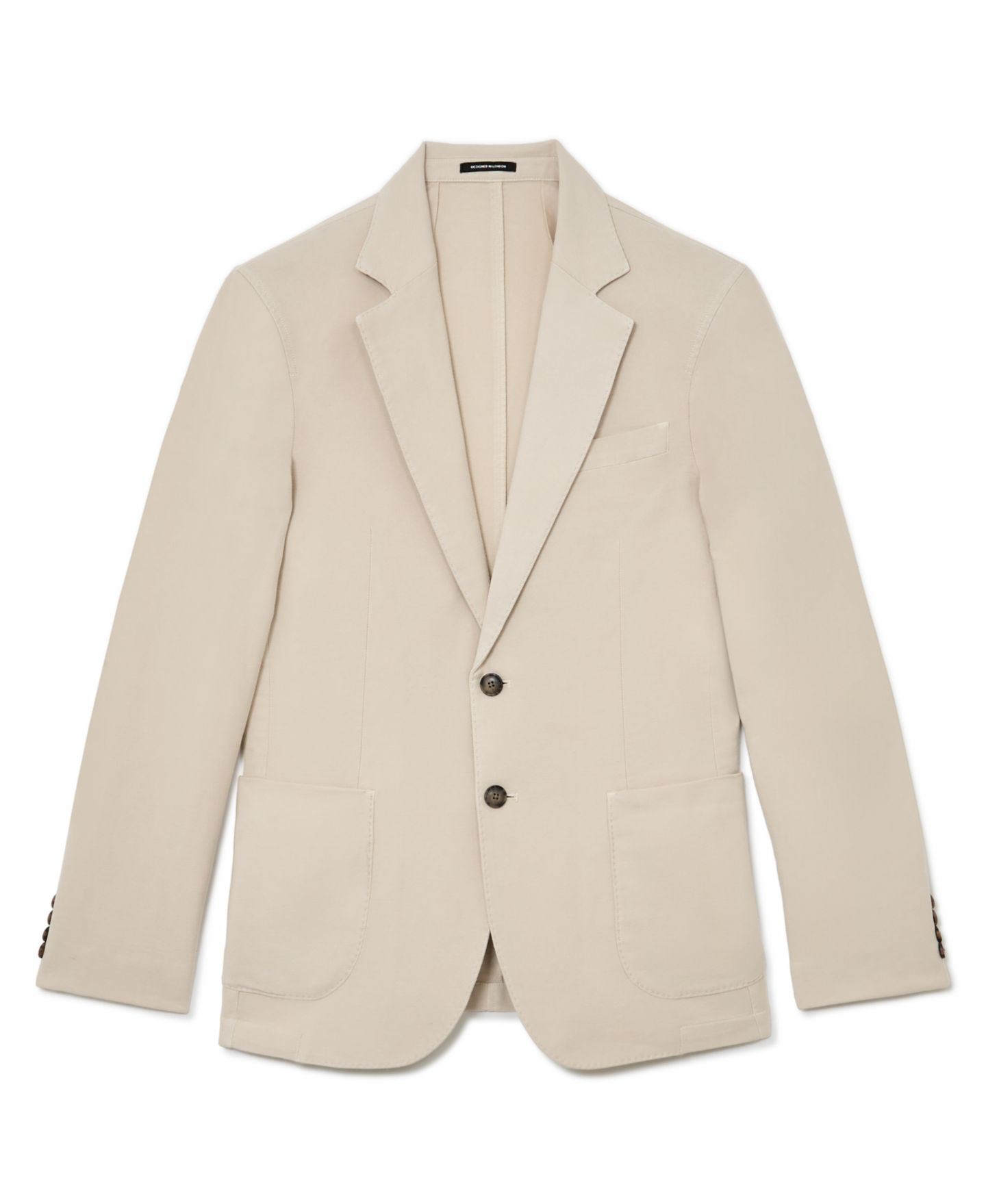 Мужской пиджак REISS Jason Garment-Dyed Pique Single-Breasted Suit Blazer, цвет: Серо-бежевый — фото 5