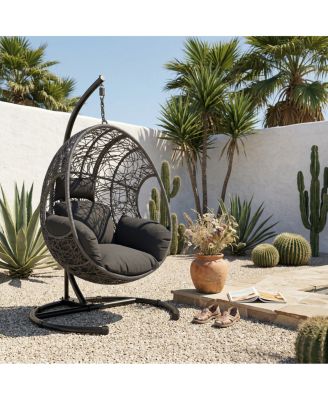 42" Extra Wide U-Base Hanging Egg Chair with Cushion and Waterproof Cover