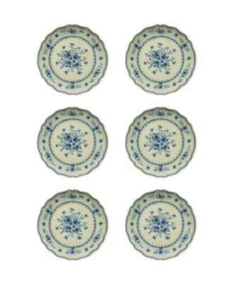 Vila Floral Pattern Salad Plates, Set of 6